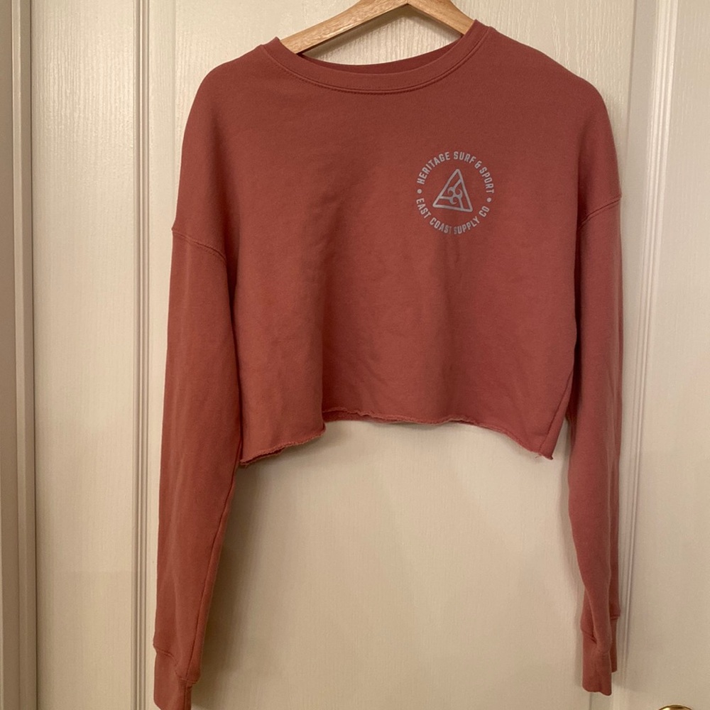 Heritage Surf and Sport cropped dusty rose sweatshirt